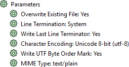 Viewing writer parameters